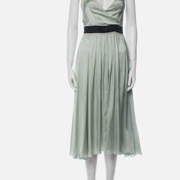 Chloé by Phoebe Philo Mint Green Silk Runway Dress Size 38 - Picture 2 of 6